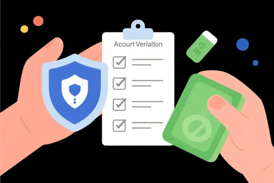 帳戶驗證與資金操作說明示意